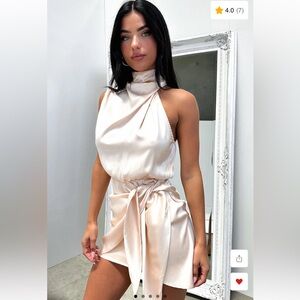 Elegant Cream Satin Dress